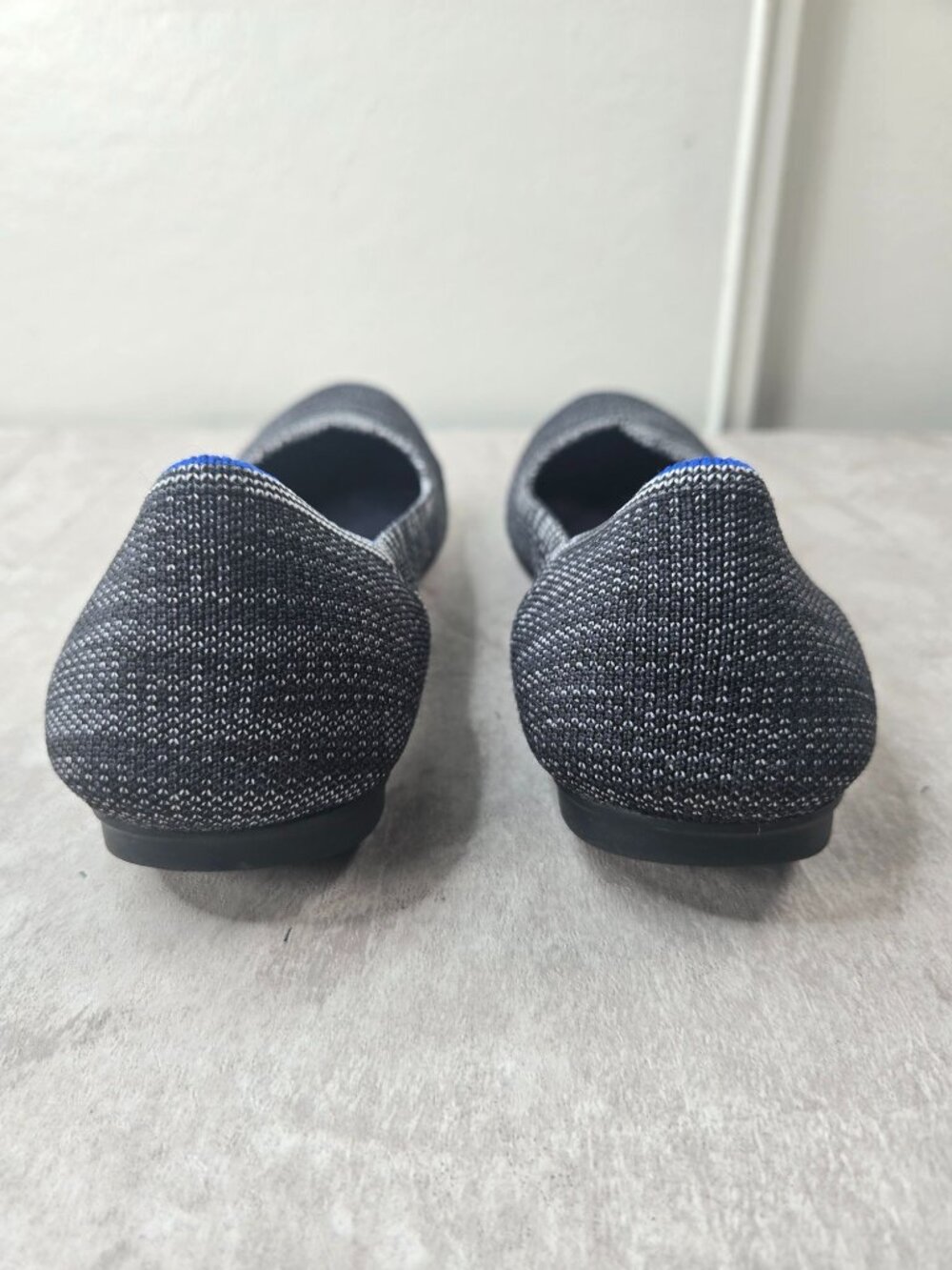 Rothy's Ballet Flat 9 Gray Stretch Knit Slip On Round Toe Comfort Ballerina Shoe - Picture 4 of 11